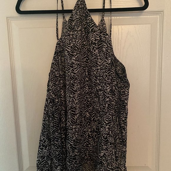 Decree black and white patterned strappy tank top - Picture 3 of 4